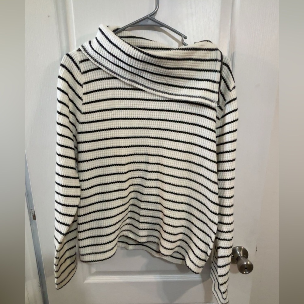 Lilla P Striped Turtleneck Sweater Small